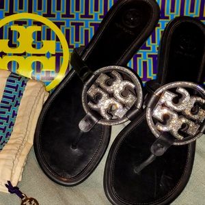 Tory Burch Miller Embellished Sandals Size 9